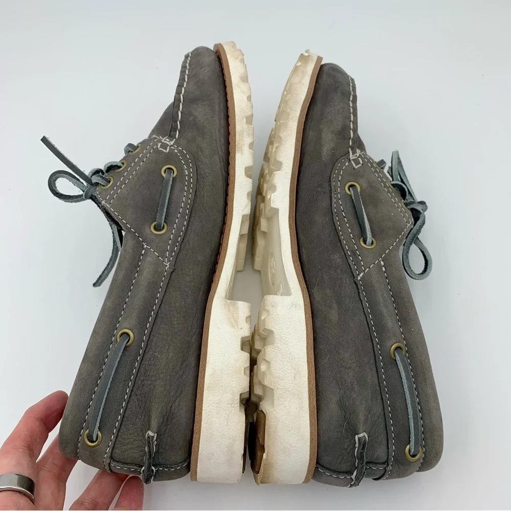 Timberland Noreen Lite‎ Boat Shoe Women Sz 8 Gray Suede  Nubuck A3198 MSRP $110